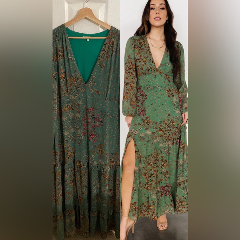 1XL (16) Baltic born bowman deep V mexi dress